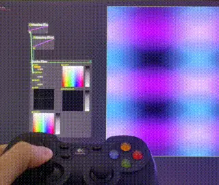 A gamepad controlling parameters in ossia score