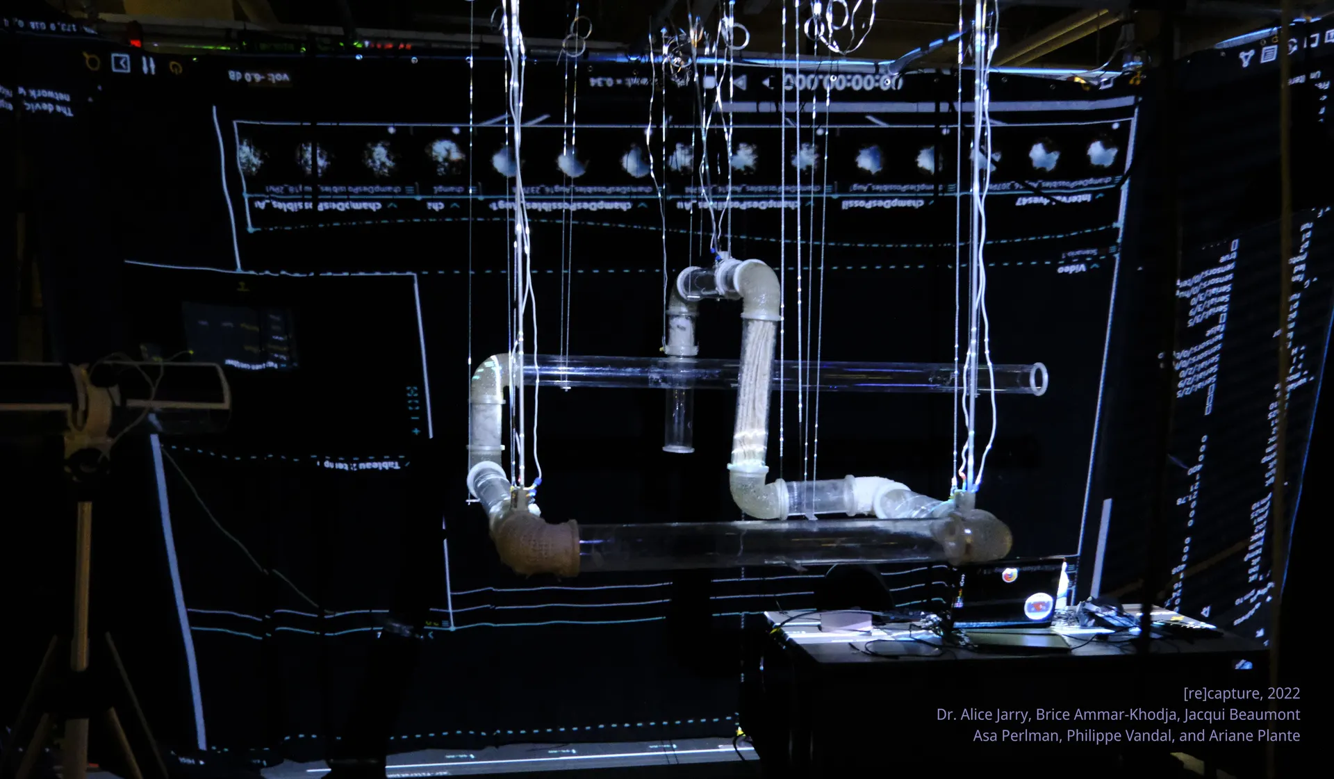 The [re]capture installation, controlled with ossia score