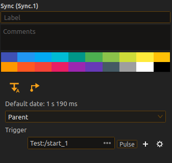 Trigger set-up for external triggering of cues