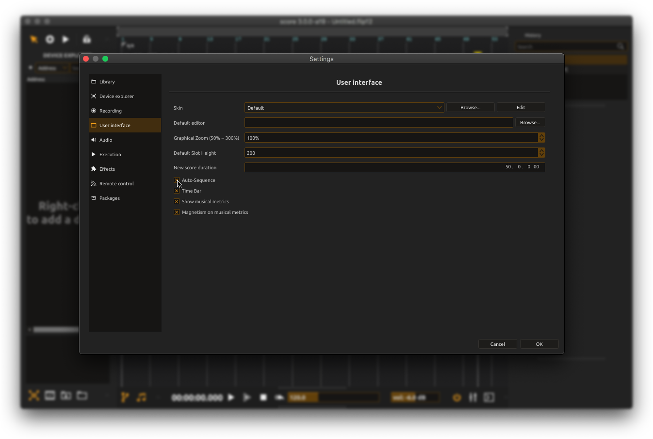 Auto-sequence Settings