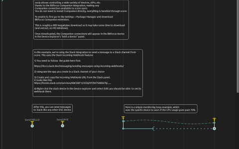 Send HELLO and Send BYE cues beside the CPU-monitoring timeline loop